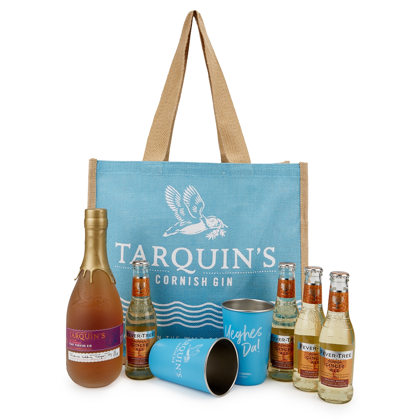 Tarquin's Cornish Gin, Figgy Pudding Gin, Ginger Ale & Tin Cups Bag