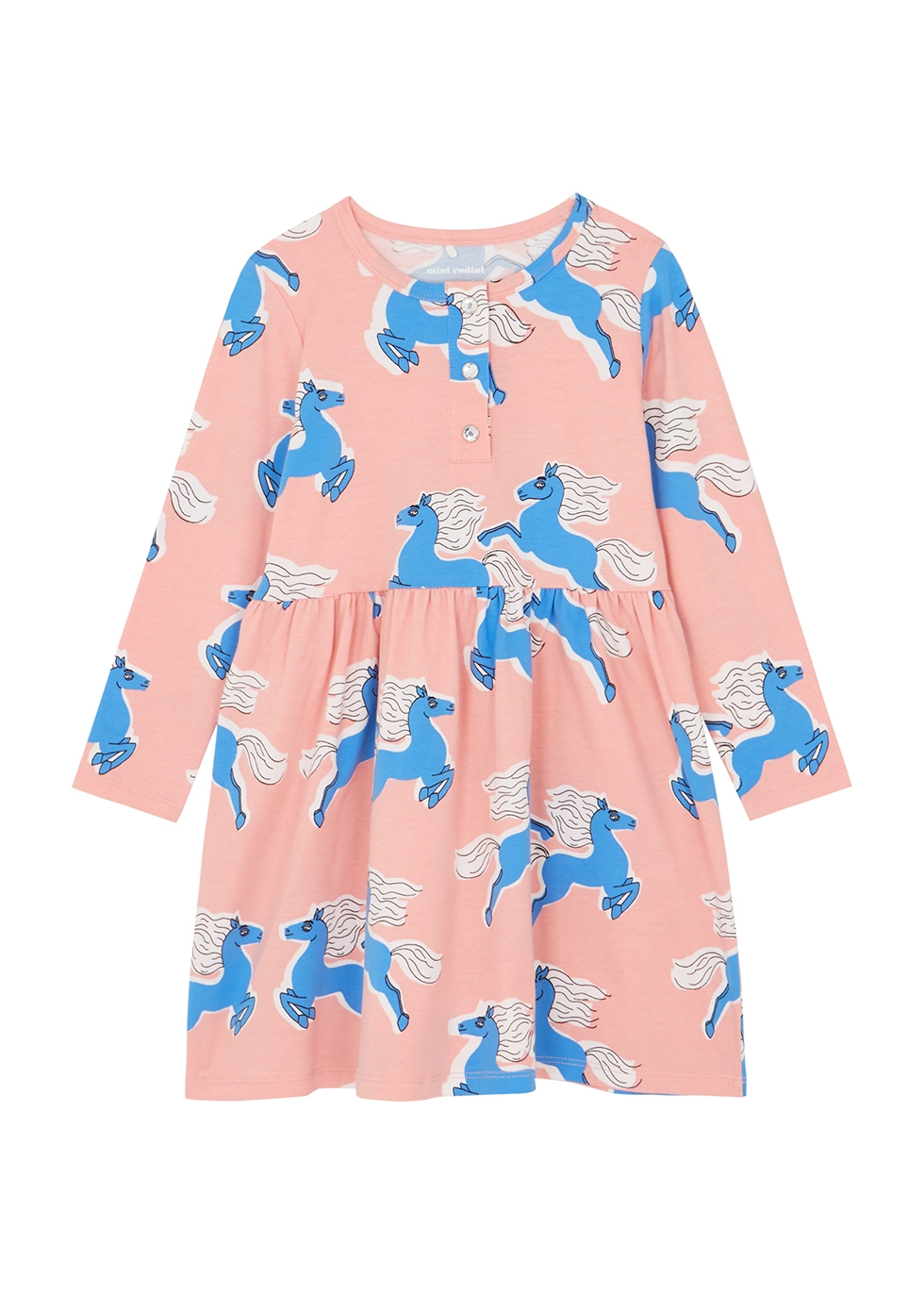 KIDS Pink horse-print stretch-cotton dress