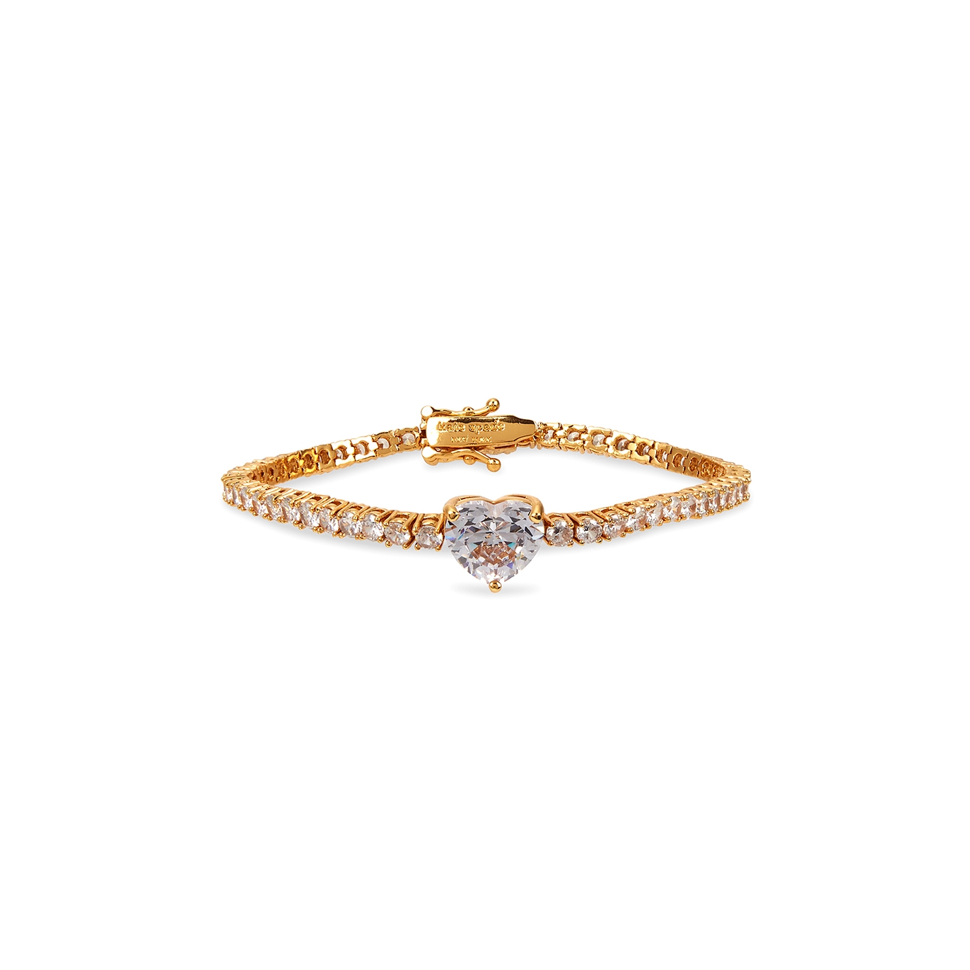 Kate Spade New York Heart Embellished Gold-tone Tennis Bracelet - One Size