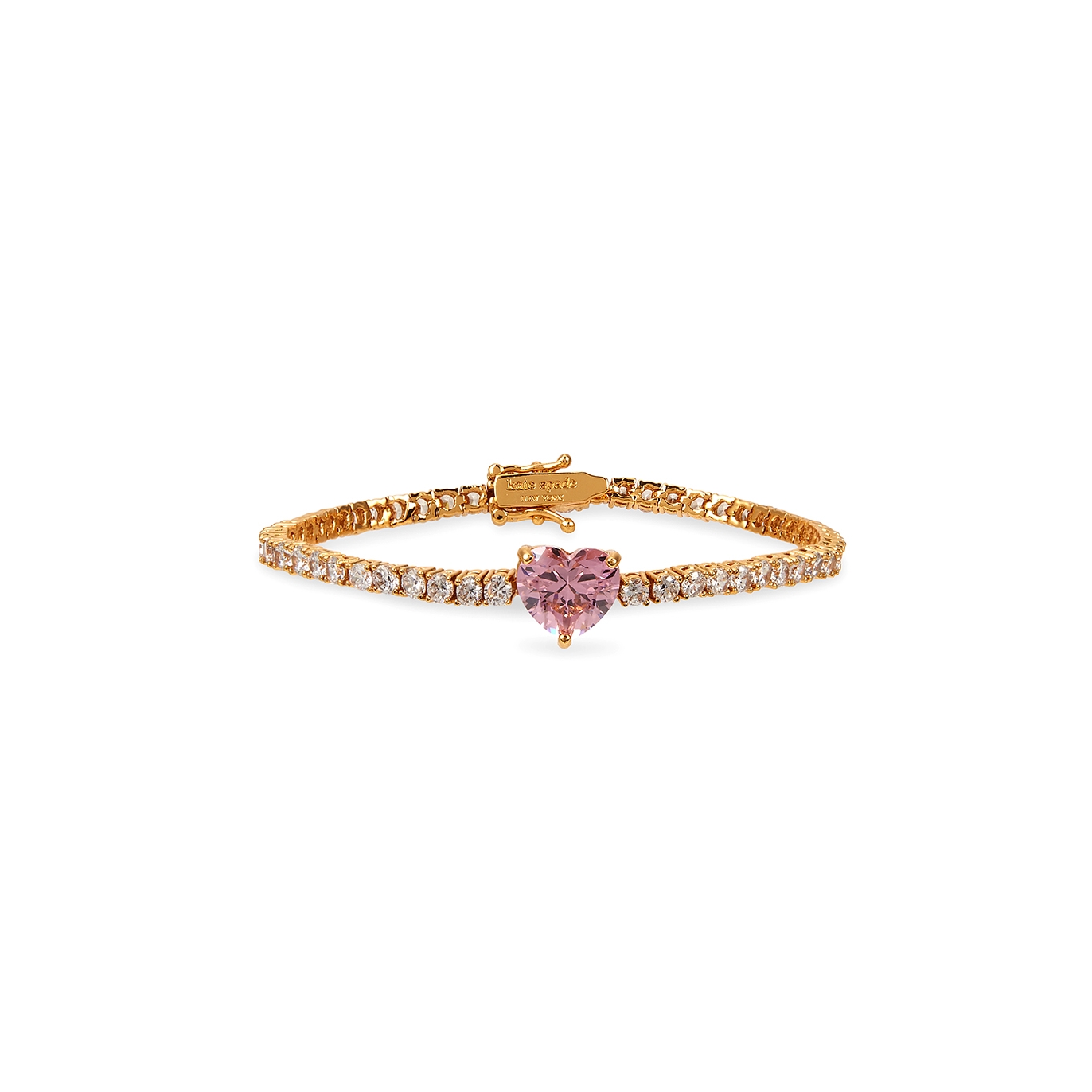 Kate Spade New York Heart Embellished Gold-tone Tennis Bracelet - Rose - One Size