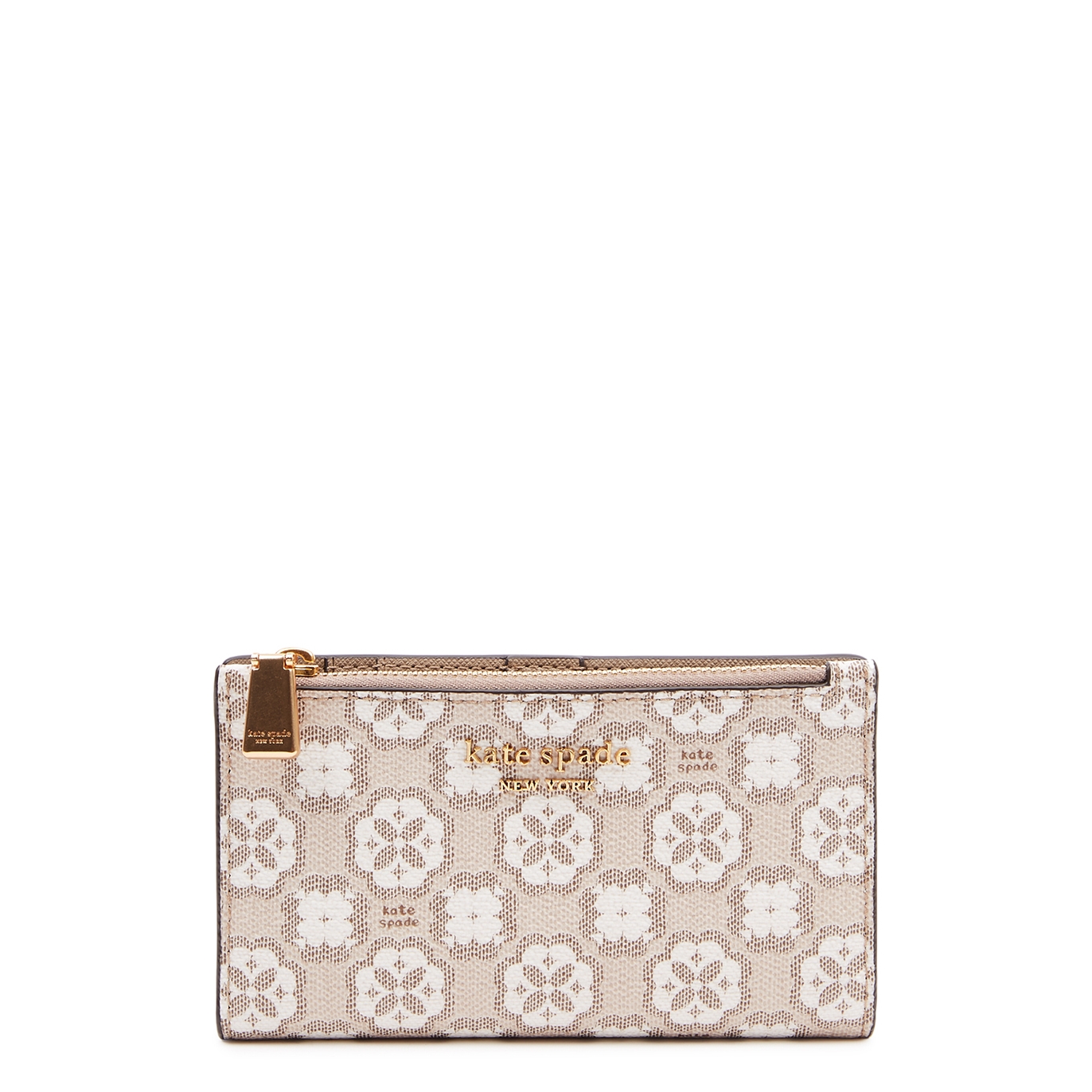 Kate Spade New York Spade Flower-jacquard Coated Canvas Wallet - Natural - One Size