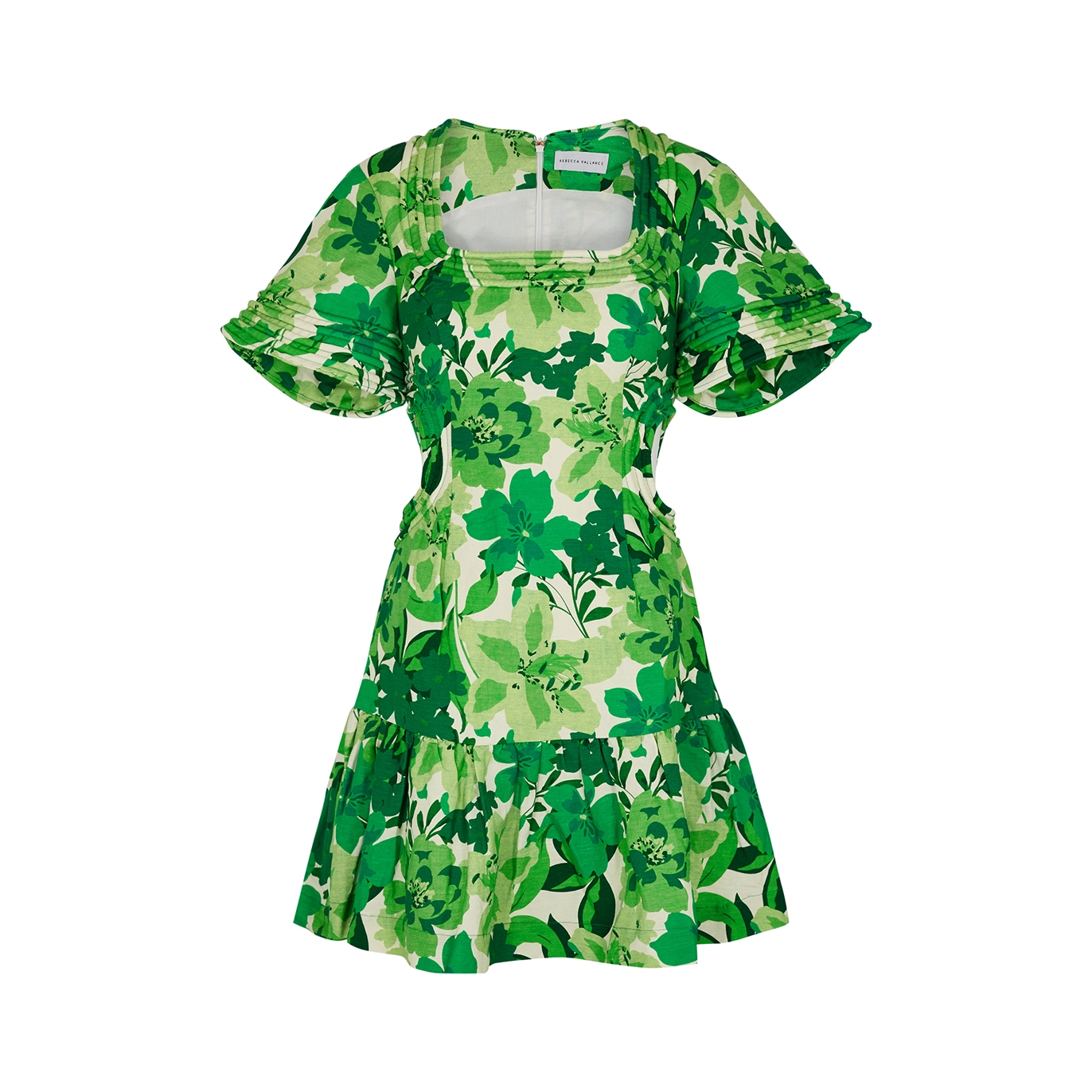 Rebecca Vallance Marguerita Floral-print Linen-blend Mini Dress - Green - 6