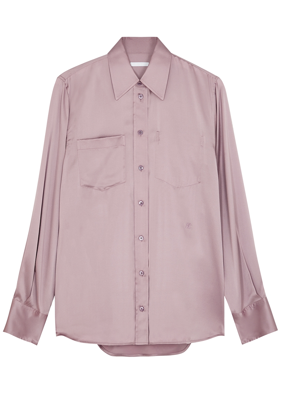 Lilac silk-satin shirt
