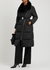 Black fur-trimmed quilted shell coat - Yves Salomon