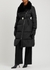 Black fur-trimmed quilted shell coat - Yves Salomon