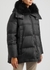 Army black fur-trimmed quilted shell coat - Yves Salomon