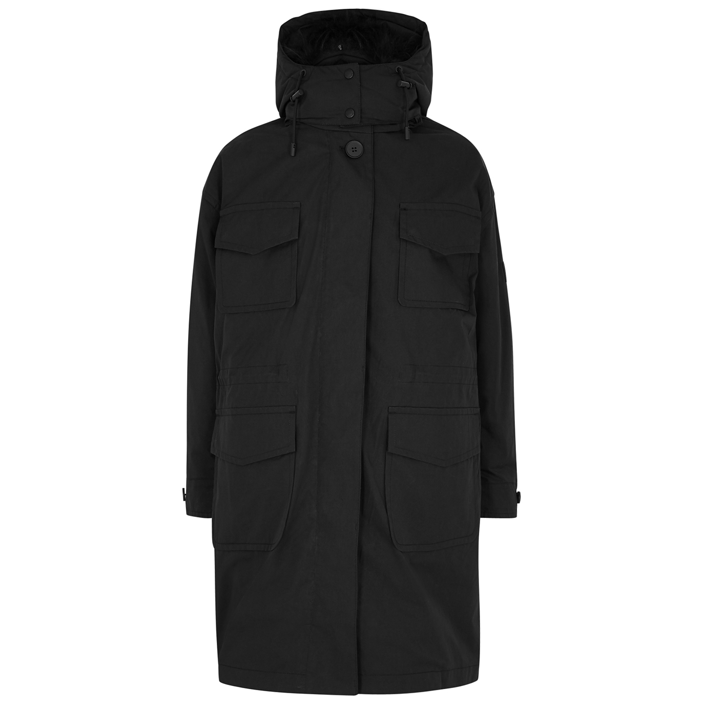 Yves Salomon Army Black Fur-lined Padded Cotton-blend Parka - 6