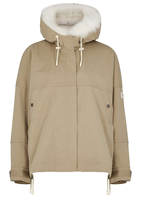 Yves sand fur-lined cotton-blend jacket - Harvey Nichols