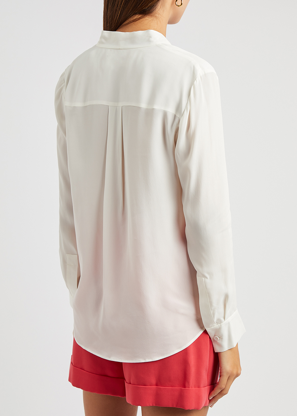 Harvey Nichols Women Clothing Blouses Sanorah ivory crepe de chine blouse 