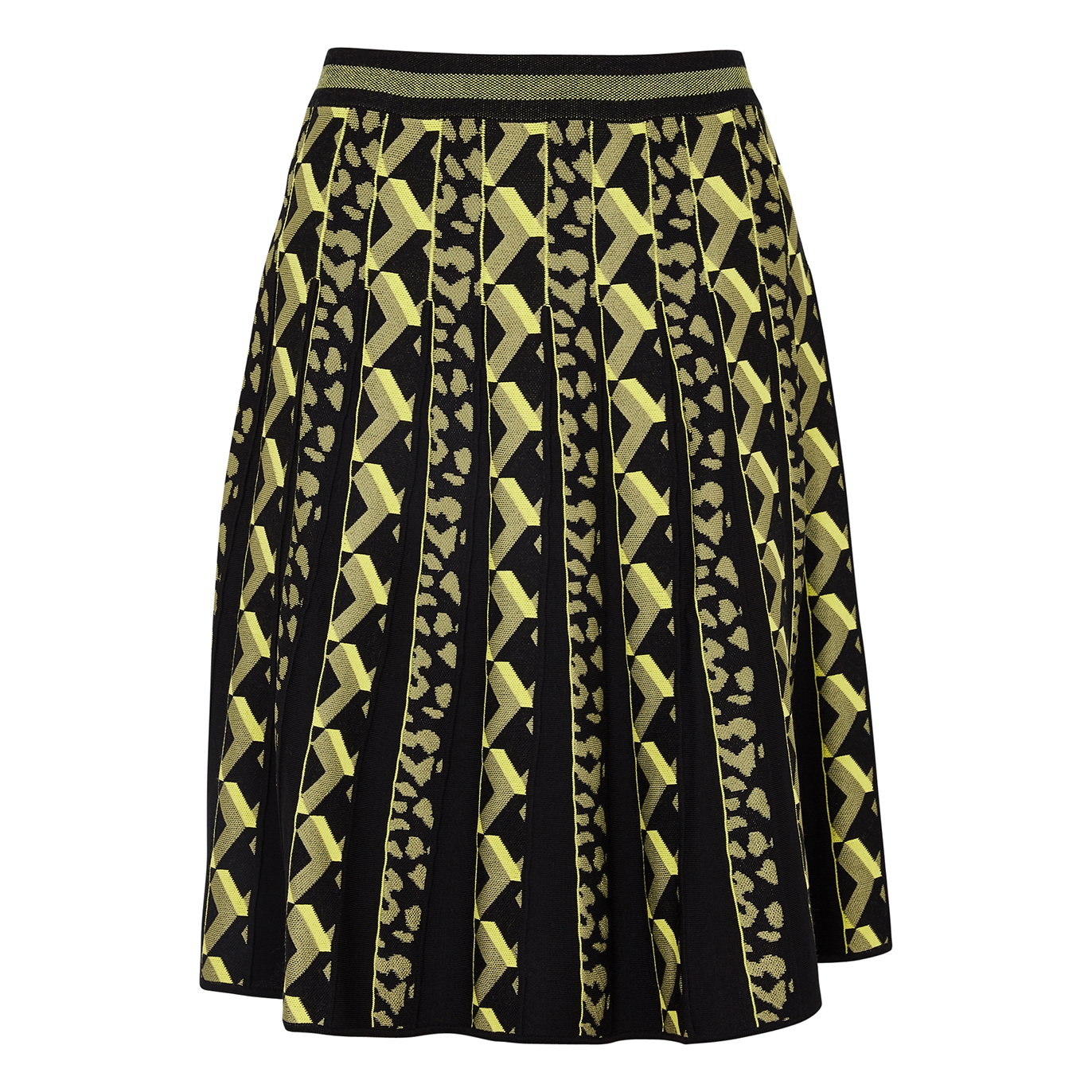Diane Von Furstenberg Genie Intarsia Knitted Skirt - Black - M