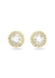Angelic stud earrings round cut white gold-tone plated - Swarovski