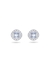 Angelic stud earrings square cut blue rhodium plated - Swarovski