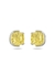 Harmonia stud earrings cushion cut yellow rhodium plated - Swarovski