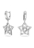 Stella hoop earrings star white rhodium plated - Swarovski