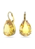 Millenia drop earrings pear cut yellow gold-tone plated - Swarovski