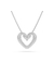Una pendant heart small white rhodium plated - Swarovski