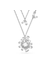 Gema layered necklace flower white rhodium plated - Swarovski