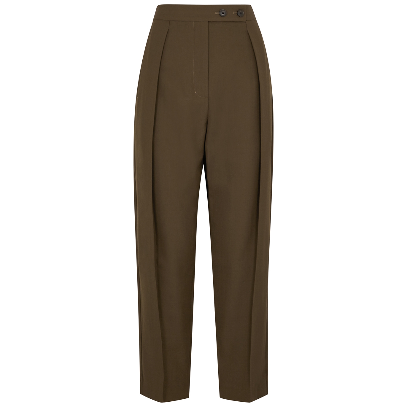 3.1 Phillip Lim Brown Cropped Woven Trousers - Dark Brown - 8