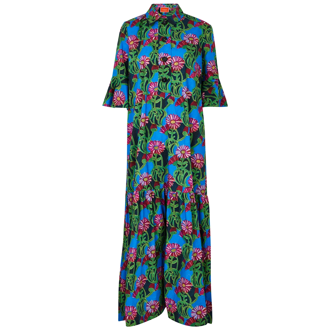 LA Double J Artemis Floral-print Cotton Maxi Dress - Multicoloured - L