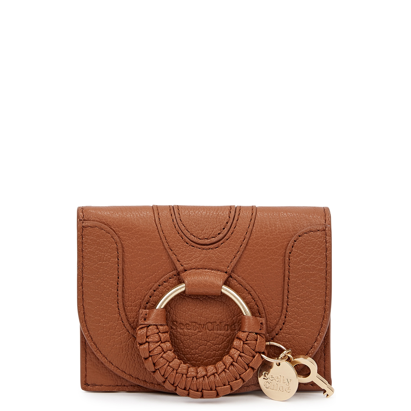 See By Chloé Hana Sand Leather Card Holder - Beige - One Size