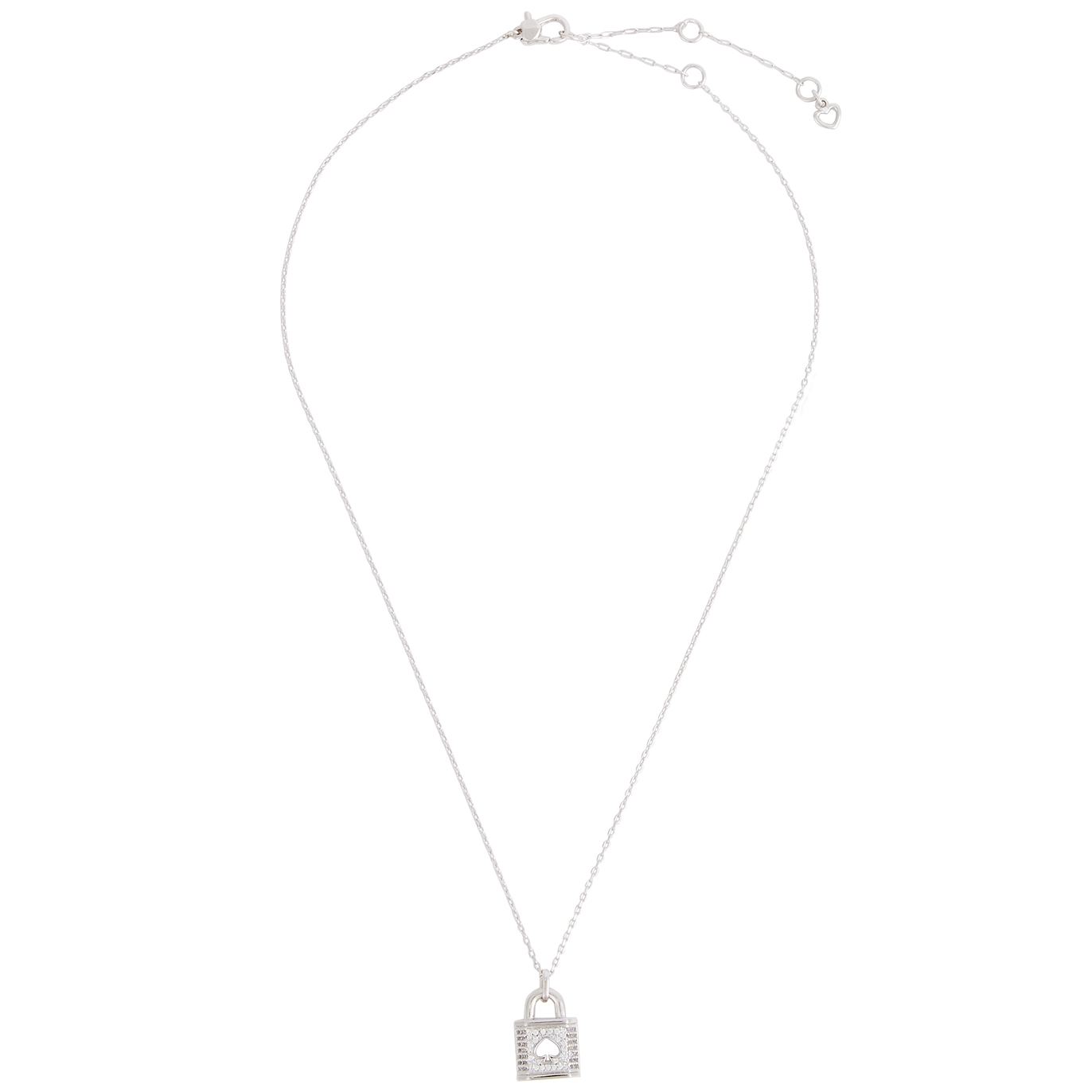 Kate Spade New York Lock And Spade Embellished Silver-tone Necklace