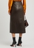 Dark brown leather midi skirt - Vince