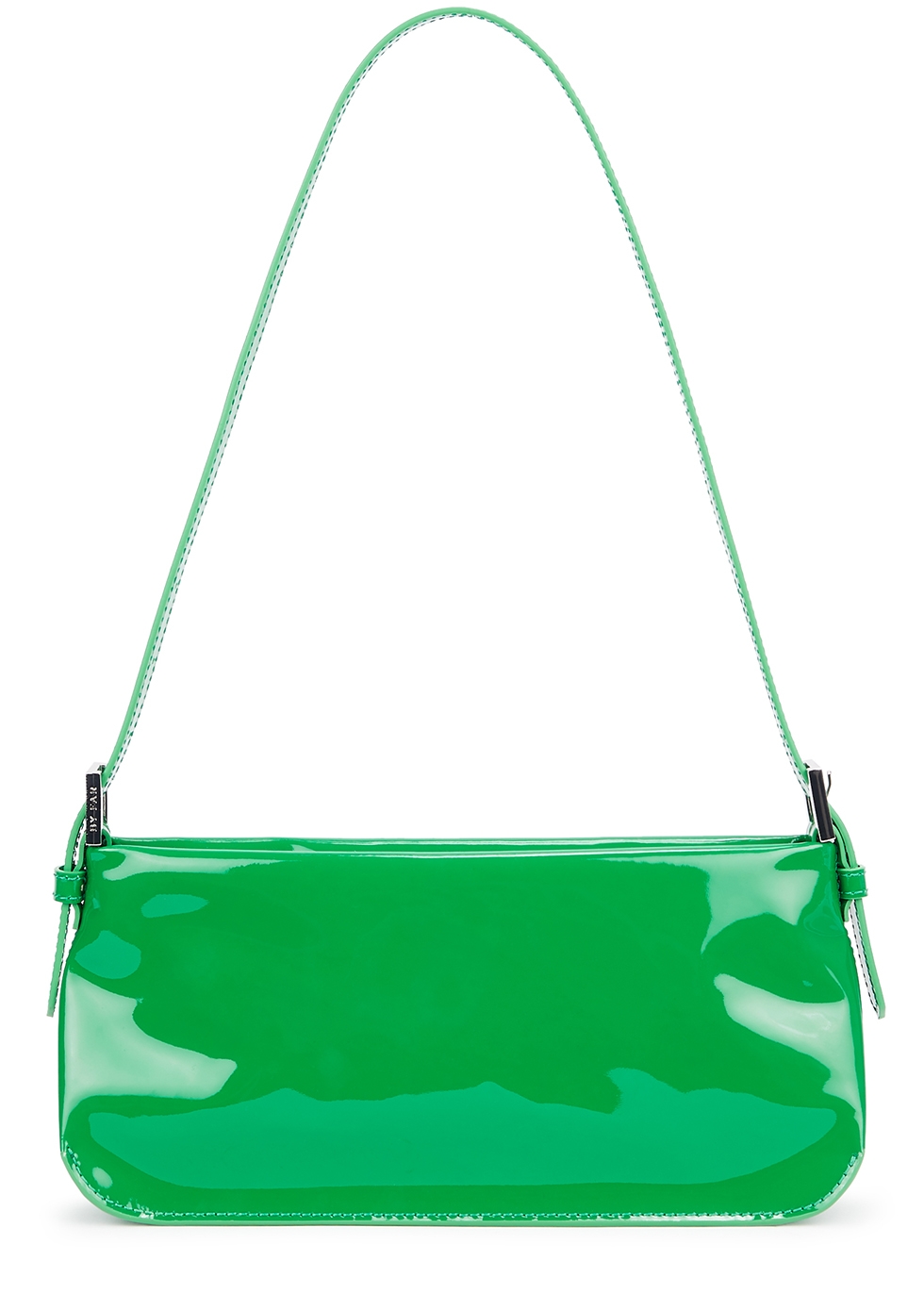 Dulce green glossed leather shoulder bag