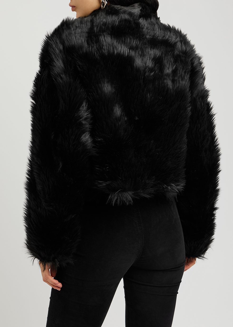 Free People All Night Fur Jacket in Black Womens Clothing Jackets Casual jackets 