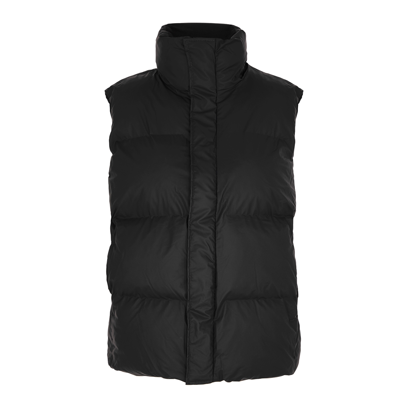 Rains Boxy Unisex Puffer Vest In 01 Black