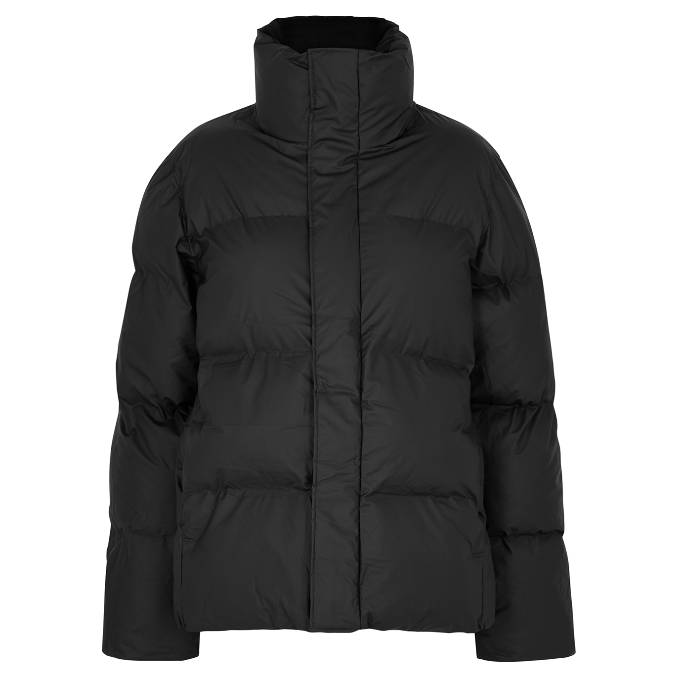 Rains Quilted Rubberised Jacket In Black