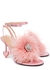 95 pink feather-trimmed satin sandals - MACH & MACH