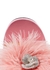 95 pink feather-trimmed satin sandals - MACH & MACH