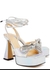 Double Bow 140 embellished leather platform sandals - MACH & MACH