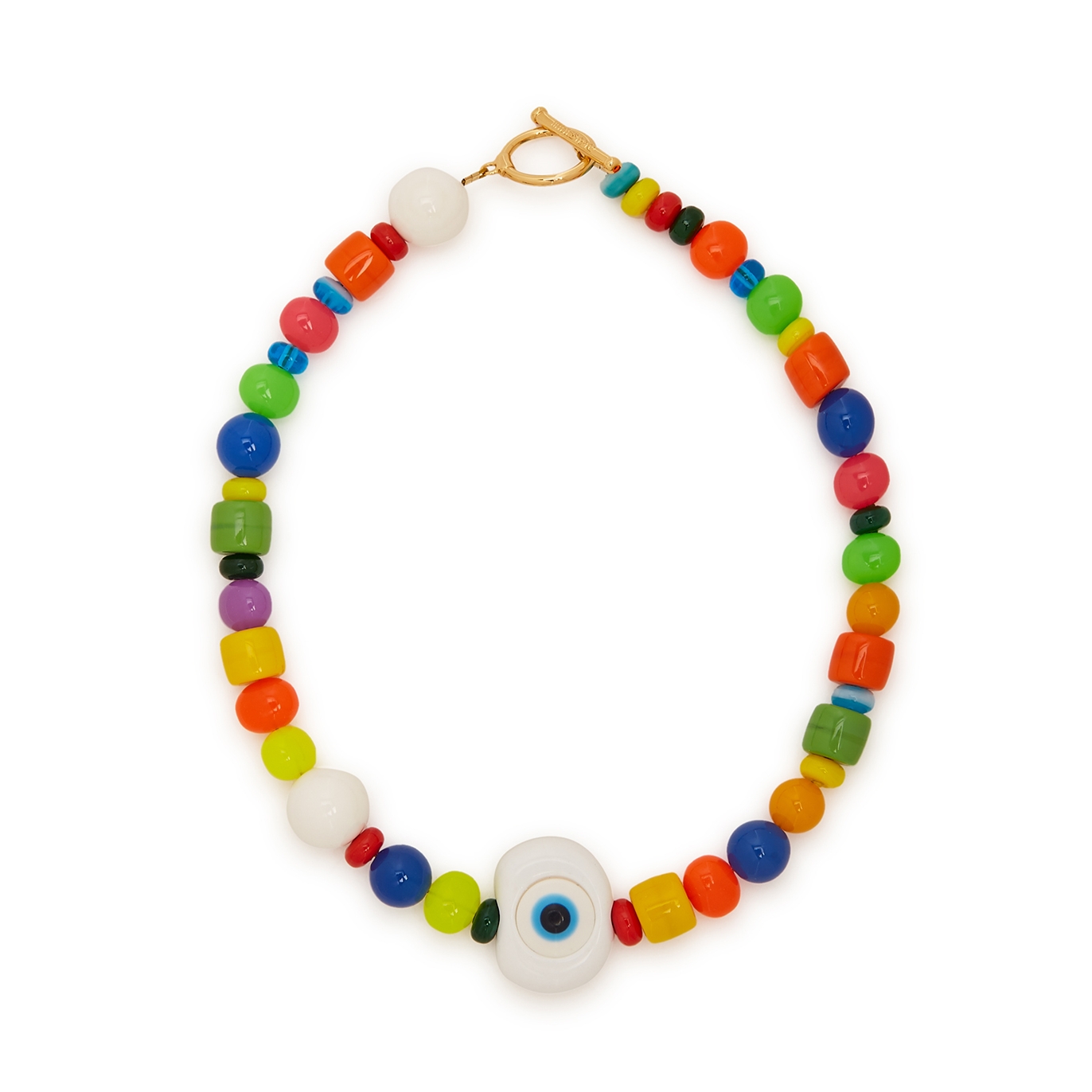 Timeless Pearly Evil Eye Beaded Gold-tone Necklace - Multicoloured - One Size