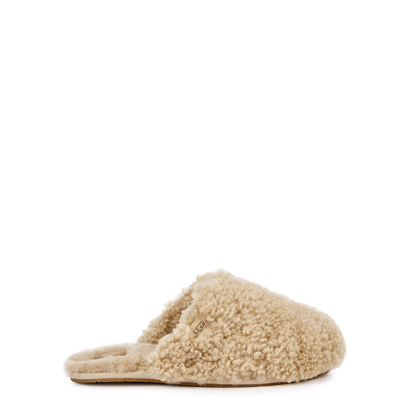 Ugg Maxi Curly Shearling Slippers - Sand - 7