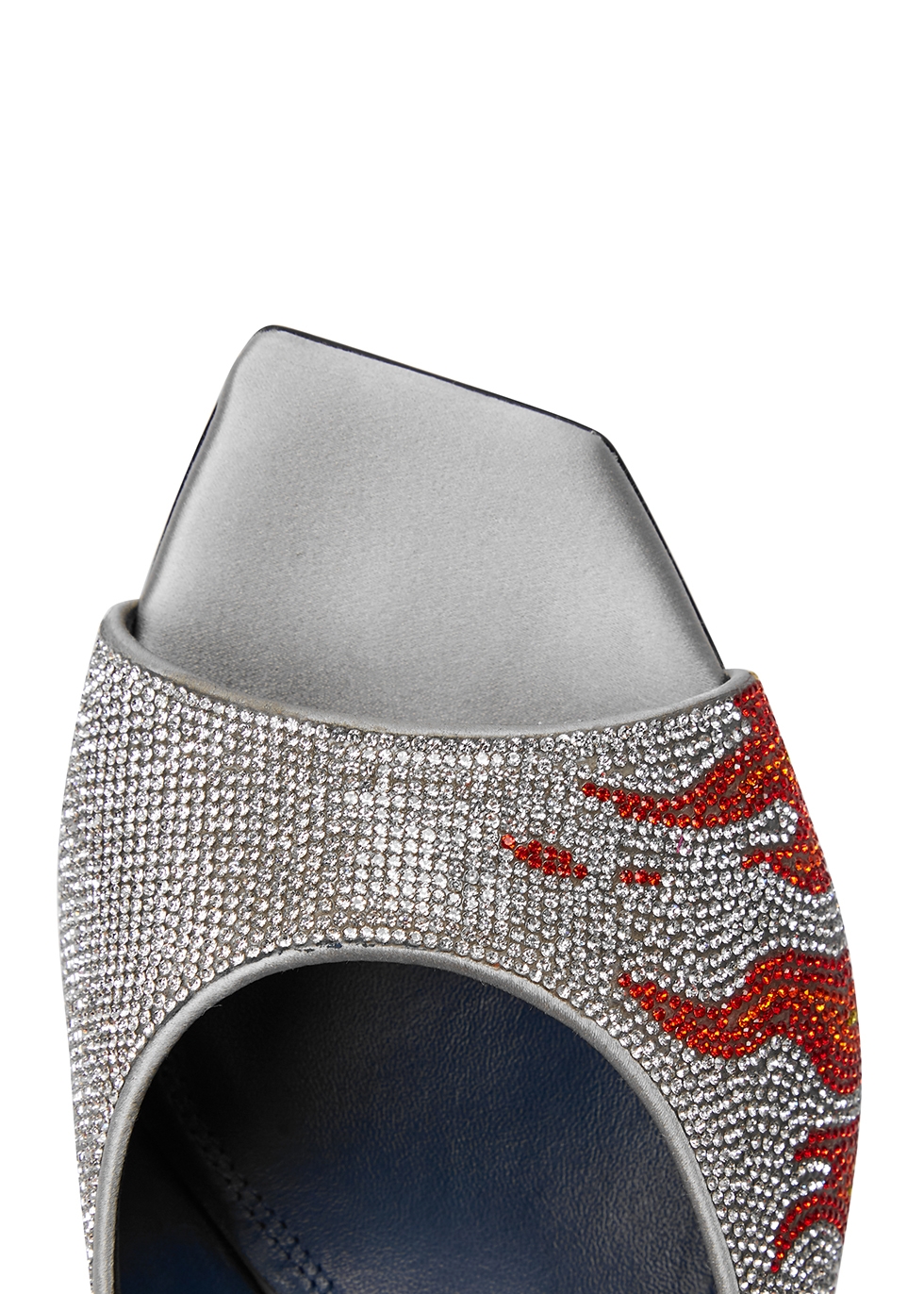 Iindaco Ade 60 crystal-embellished satin mules - Harvey Nichols