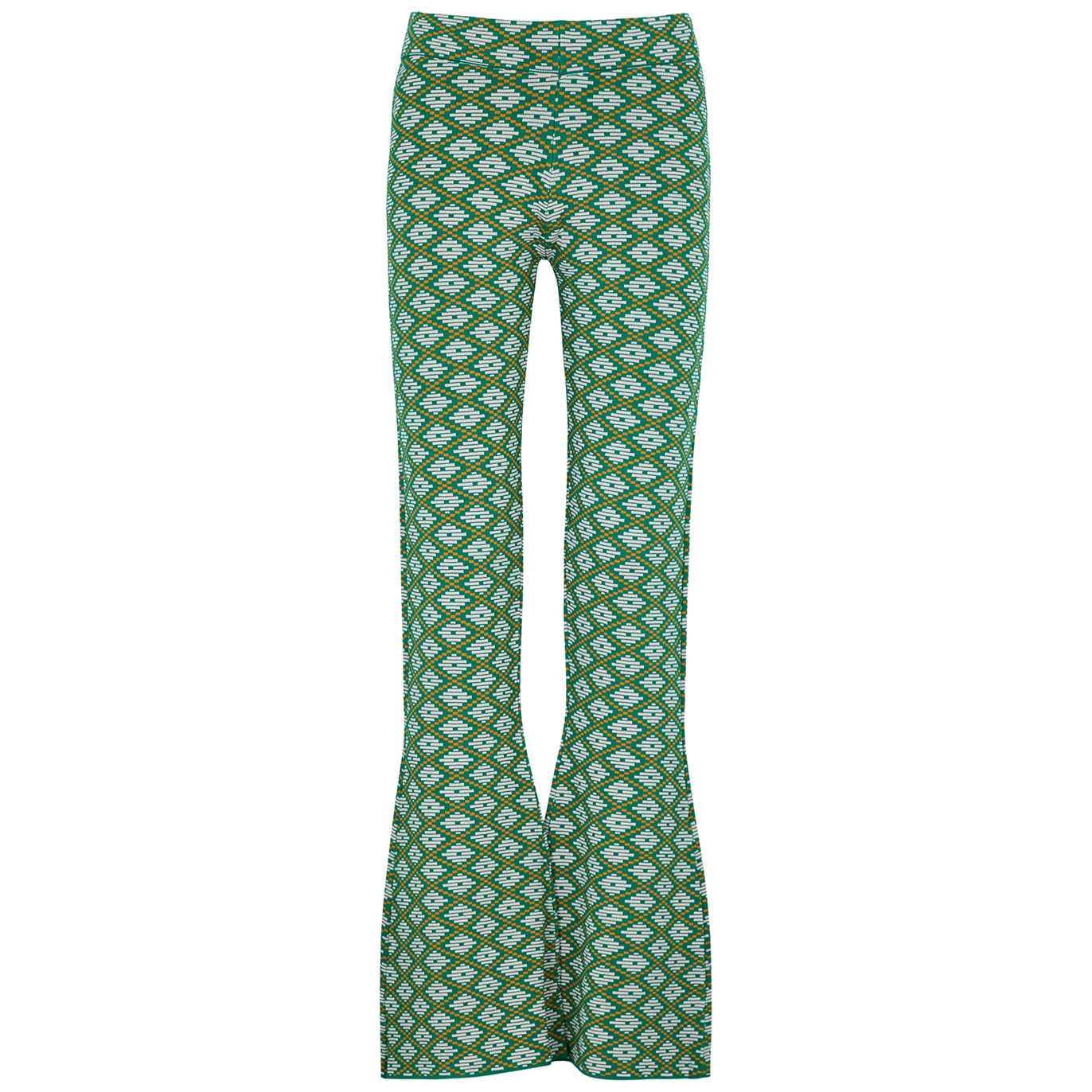 Dodo Bar OR Dai Green Jacquard Flared Knitted Trousers - 8