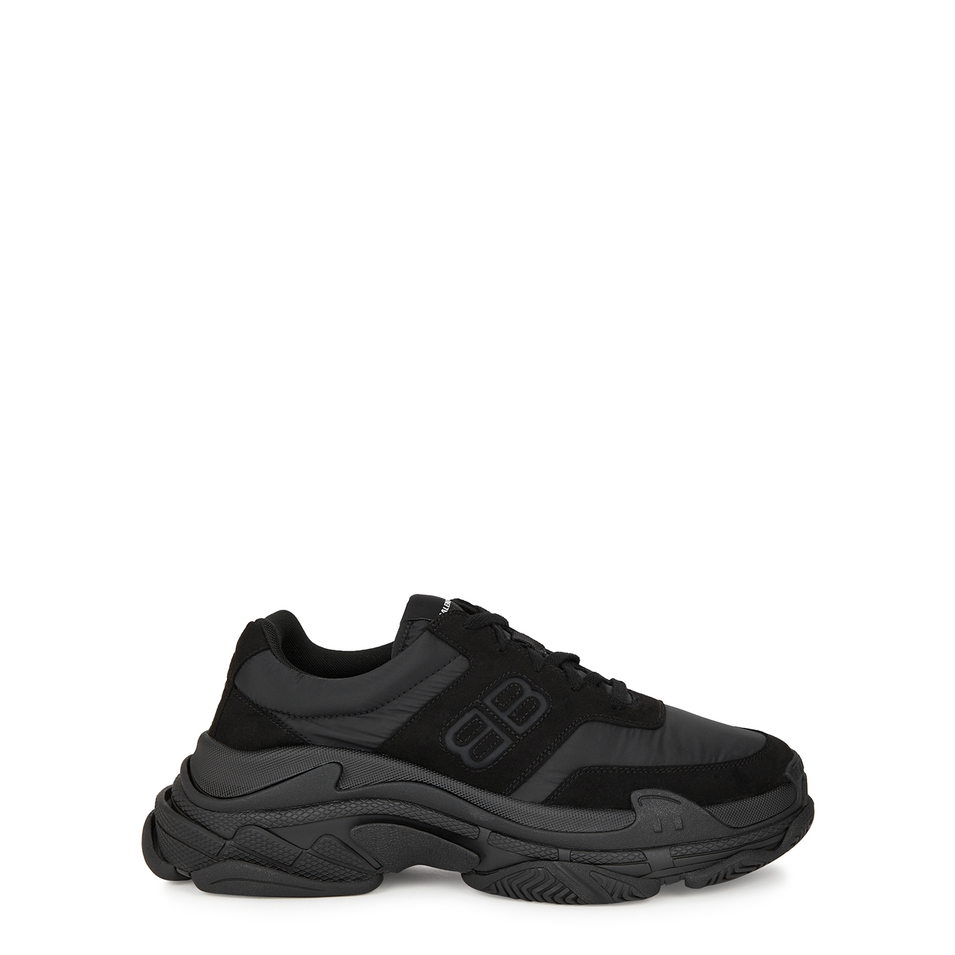 Balenciaga Triple S Panelled Nylon Sneakers - Black - 8