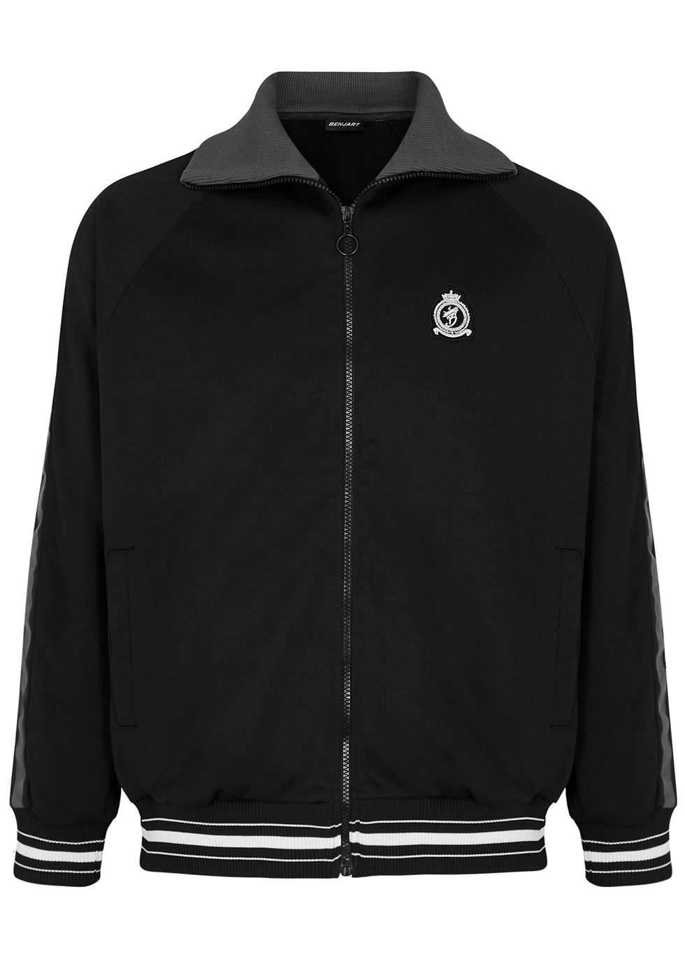 BENJART Black logo jersey track jacket - Harvey Nichols