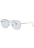 Silver-tone FF-print round-frame sunglasses - Fendi