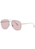 Silver-tone FF-print aviator-style sunglasses - Fendi