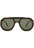 Matte green FF-print aviator-style sunglasses - Fendi