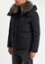 Navy quilted fur-trimmed shell jacket - Yves Salomon