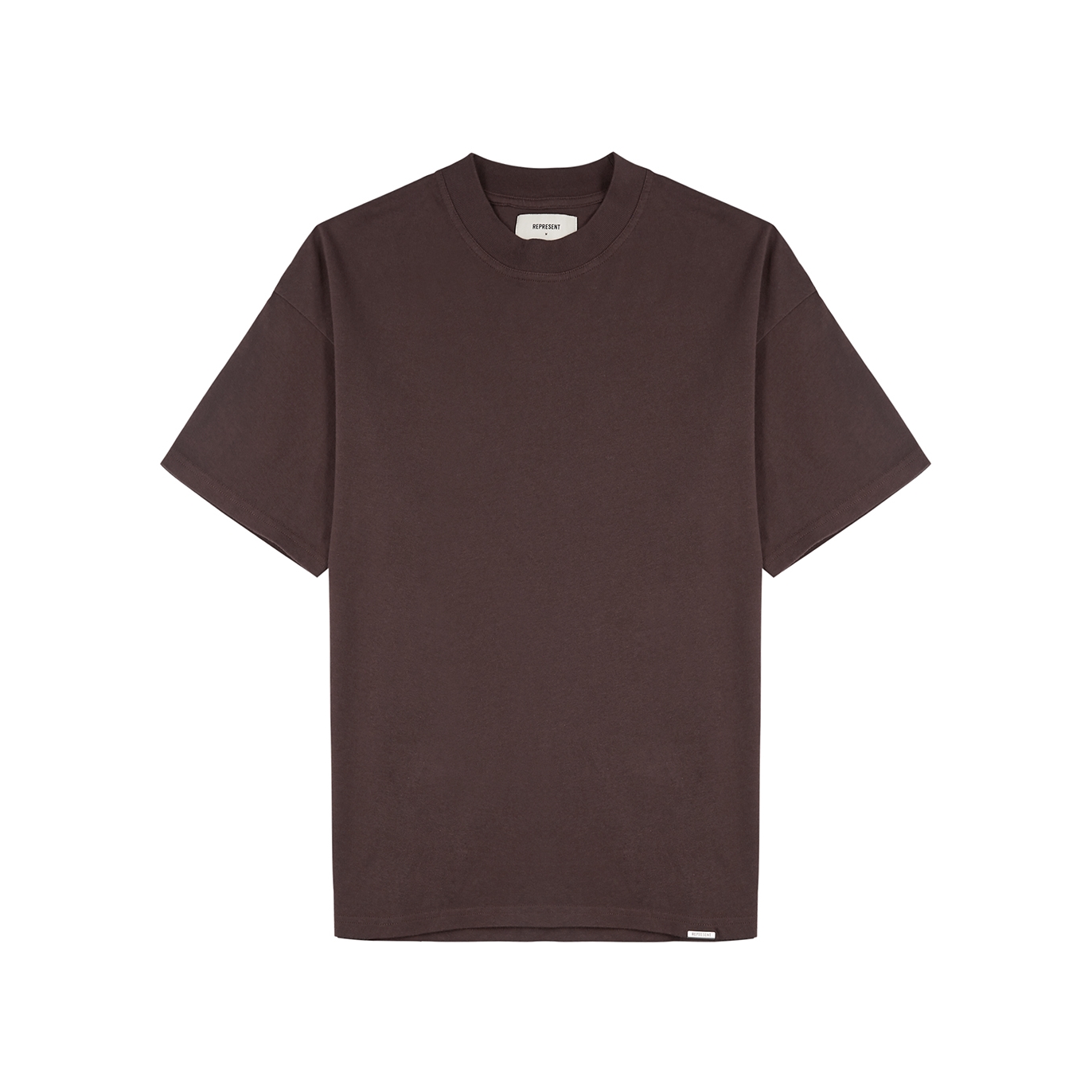 Represent Blank Brown Cotton T-shirt - Maroon - S