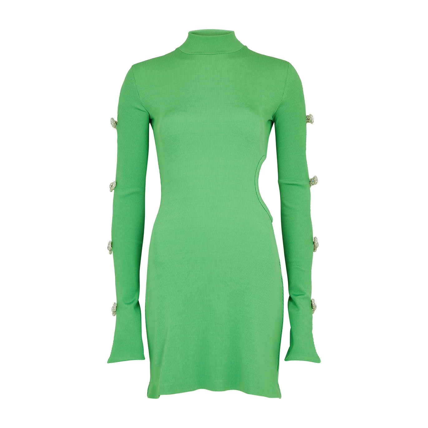 Mach & Mach Green Cut-out Stretch-jersey Mini Dress - Mint - 12