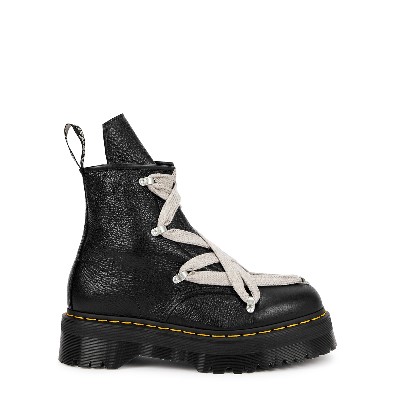 Rick Owens X Dr. Martens Pentagram Leather Ankle Boots - Black - 10