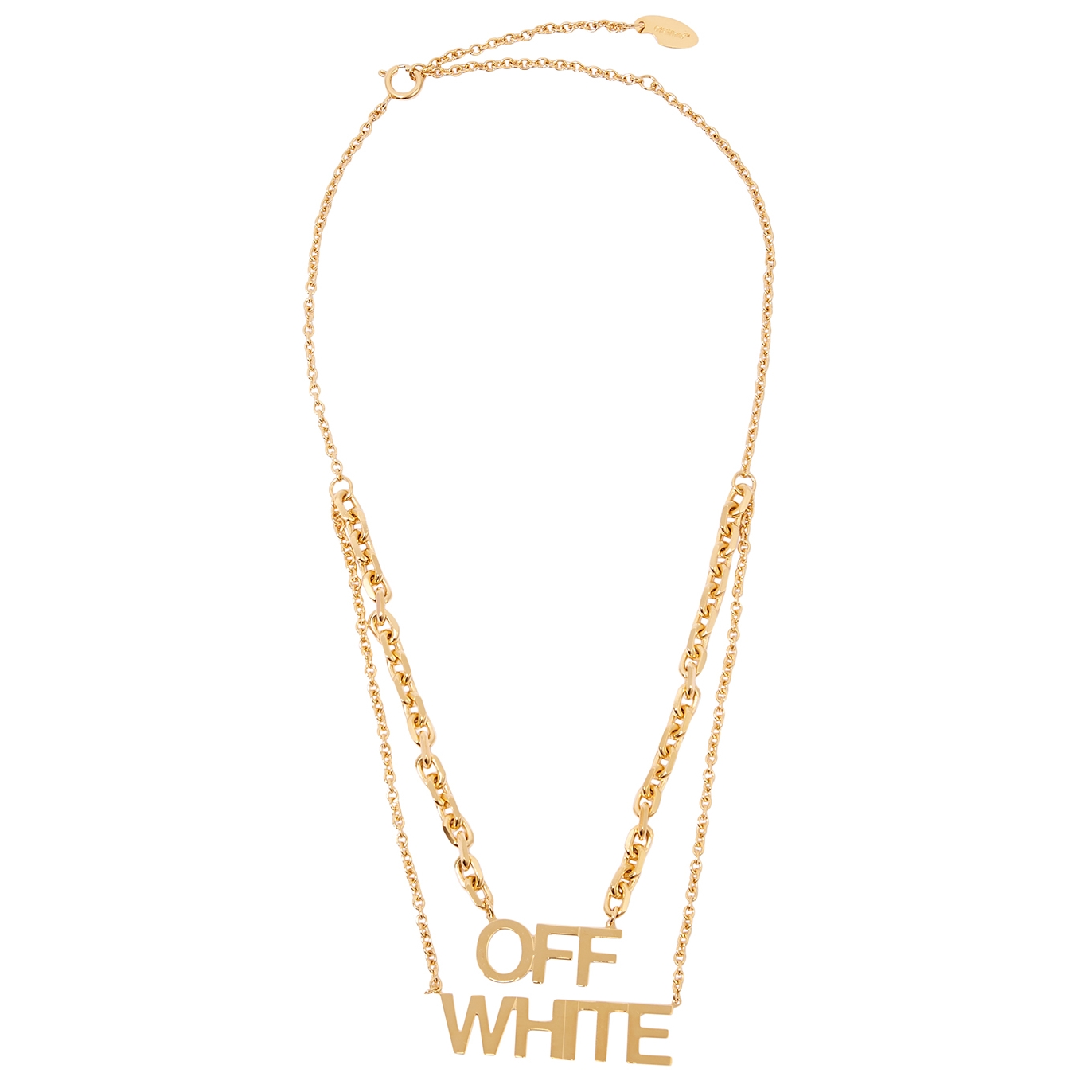 Off-White Logo Layered Chain Necklace - Gold - One Size