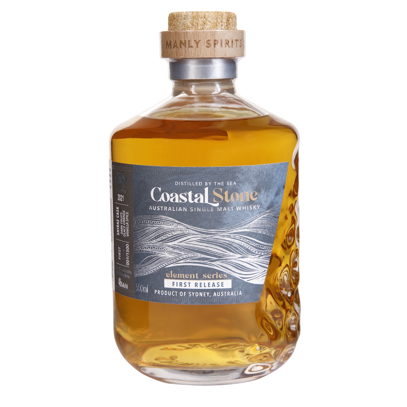 Manly Spirits Coastal Stone Element Series Shiraz Cask Single Malt Australian Whisky 500ml