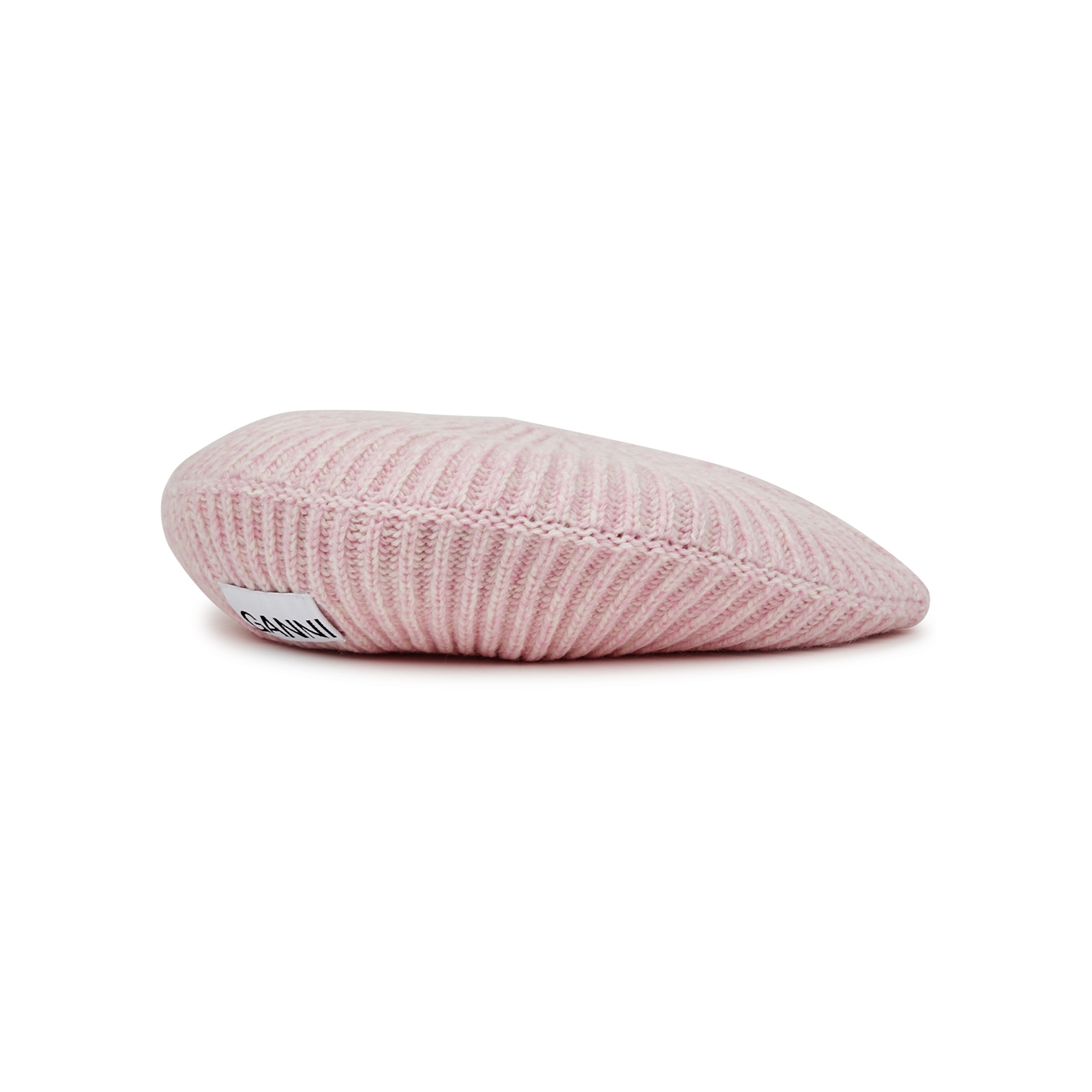 Ganni Ribbed Wool-blend Beret - Pink - One Size