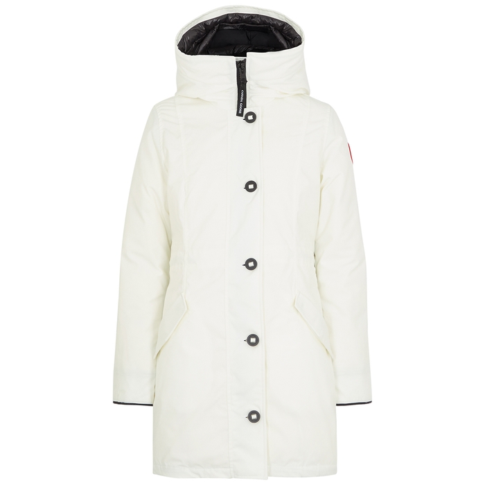 CANADA GOOSE ROSSCLAIR HOODED ARCTIC-TECH PARKA, WHITE, PARKA, COAT